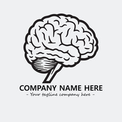 Brain illustration black and white for logo company vector image
