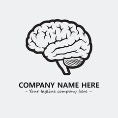 Brain illustration black and white for logo company vector image
