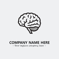 Brain illustration black and white for logo company vector image
