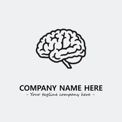 Brain illustration black and white for logo company vector image
