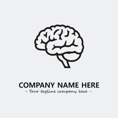 Brain illustration black and white for logo company vector image
