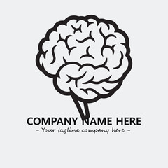 Brain illustration black and white for logo company vector image
