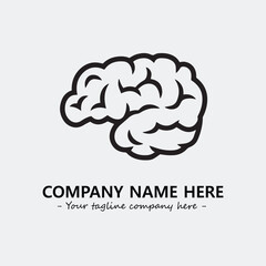 Brain illustration black and white for logo company vector image
