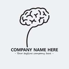 Brain illustration black and white for logo company vector image
