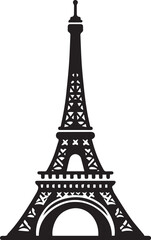 Obraz premium Eiffel tower black and white vector