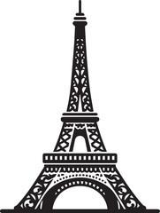 Eiffel tower black and white vector