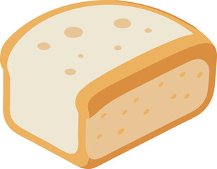 Delicious food vector artwork illustration of a slice of white bread