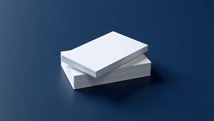 Blank Business Cards on Dark Background – 3D Render