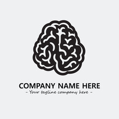 Brain illustration black and white for logo company vector image

