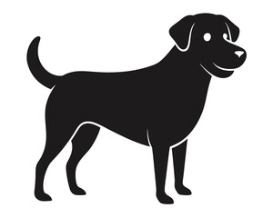 Black Dog Silhouette. Simple Vector Illustration