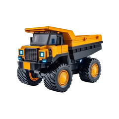 Fototapeta premium Yellow Dump Truck Toy - Powerful Construction Vehicle Model