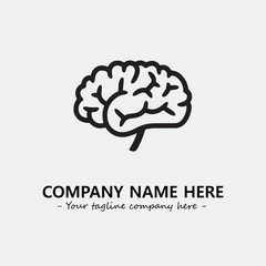 Brain illustration black and white for logo company vector image
