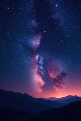 Fototapeta premium Dark sky with stars and galaxy in the background, stars, universe, dark