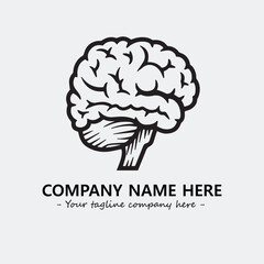 Brain illustration black and white for logo company vector image

