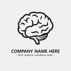 Brain illustration black and white for logo company vector image
