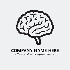 Brain illustration black and white for logo company vector image
