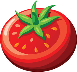  Delicious vegetable tomato slice vector illustration 