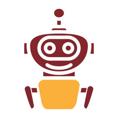 Obraz premium Virtual Agent Vector Glyph Two Colors Icon Design