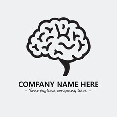 Brain illustration black and white for logo company vector image
