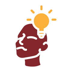 AI Learning Vector Glyph Two Colors Icon Design