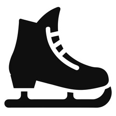 ice skate silhouette icon for christmas