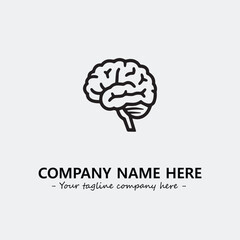 Brain illustration black and white for logo company vector image
