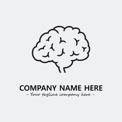 Brain illustration black and white for logo company vector image
