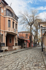 street of old town in Plovdiv, Bulgaria