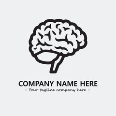 Brain illustration black and white for logo company vector image
