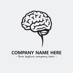 Brain illustration black and white for logo company vector image
