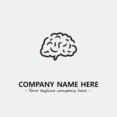 Brain illustration black and white for logo company vector image
