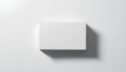 Blank White Business Cards on White Background – Top View