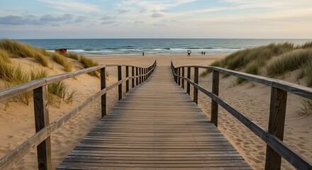 Obraz premium Sand, Sky, and Solitude's Embrace AI Generated