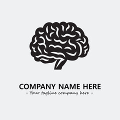 Brain illustration black and white for logo company vector image
