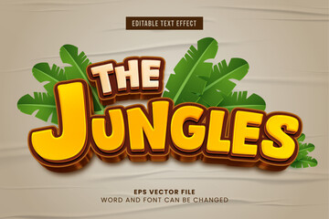 The jungles 3d editable vector text effect