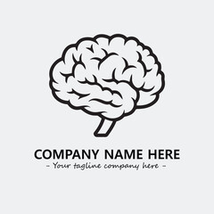 Brain illustration black and white for logo company vector image
