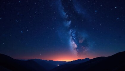 Fototapeta premium Starry night sky with twinkling stars on dark canvas, night sky, darkness