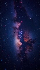 Obraz premium Vibrant starry night sky with constellations and nebulae over a black background, dark sky, space