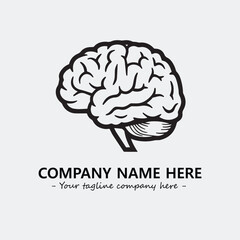 Brain illustration black and white for logo company vector image
