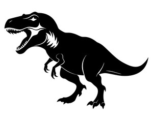 T-Rex Dinosaur Vector Silhouettes & SVG Icon, Dinosaur SVG Vector Design