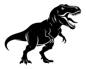 Fototapeta premium T-Rex Dinosaur Vector Silhouettes & SVG Icon, Dinosaur SVG Vector Design