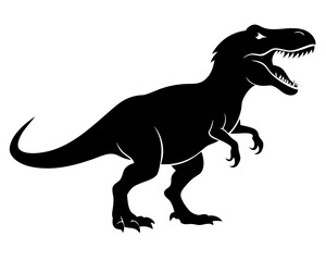 Obraz premium T-Rex Dinosaur Vector Silhouettes & SVG Icon, Dinosaur SVG Vector Design