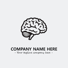 Brain illustration black and white for logo company vector image
