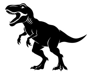 T-Rex Dinosaur Vector Silhouettes & SVG Icon, Dinosaur SVG Vector Design