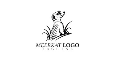 Fototapeta premium Color-Gradient Meerkat Logo Vector Design – Modern, Trendy Mascot Illustration for Tech Brands and Social Media Logos – Adobe Illustrator Compatible.