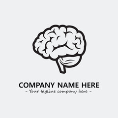 Brain illustration black and white for logo company vector image
