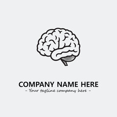 Brain illustration black and white for logo company vector image
