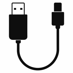 Usb Cable vector black silhouette