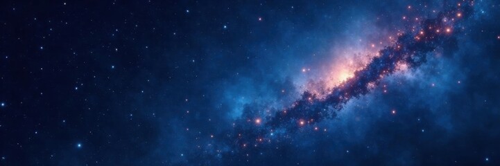 Naklejka premium Dark celestial background with scattered stars twinkling like diamonds in the vastness of space, cosmos, stellar explosion, sparkling stars