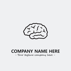 Brain illustration black and white for logo company vector image

